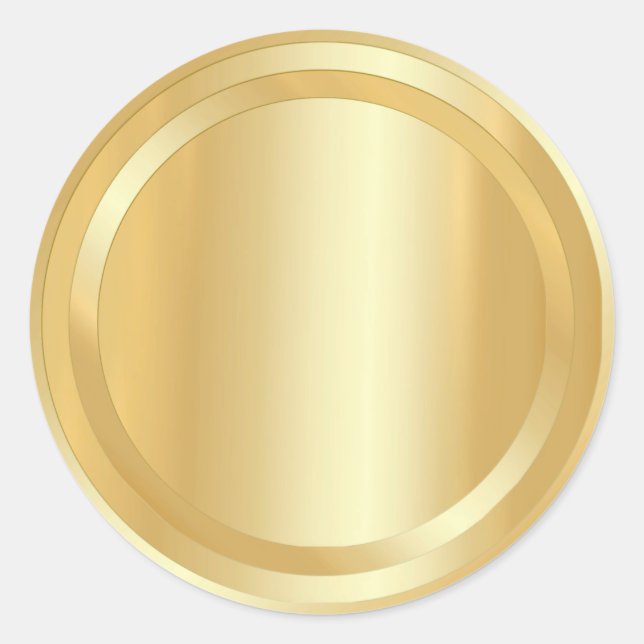 Custom Faux Gold Elegant Glamorous Trendy Template Classic Round Sticker (Front)