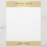 Custom Faux Gold Elegant Glamour Modern Template Letterhead<br><div class="desc">Custom Faux Gold Elegant Glamour Modern Template Letterhead.</div>