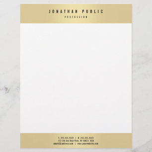 Custom Faux Gold Elegant Glamour Modern Template Letterhead