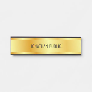 Custom Faux Gold Elegant Luxe Modern Template Door Sign