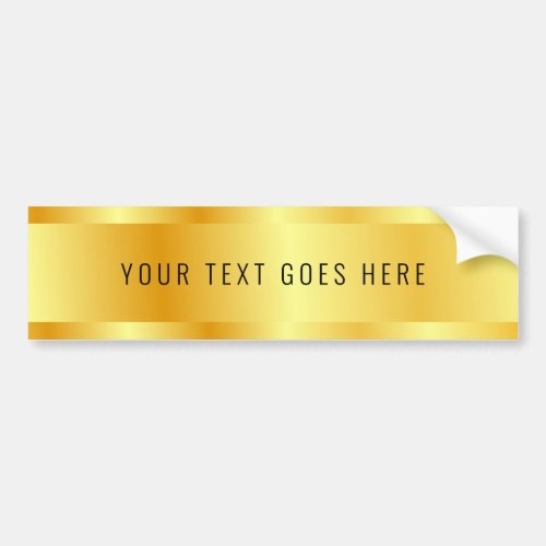 Custom Faux Gold Elegant Modern Glamour Template Bumper Sticker