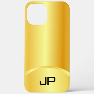 Custom Faux Gold Elegant Modern Monogrammed iPhone 12 Pro Max Case