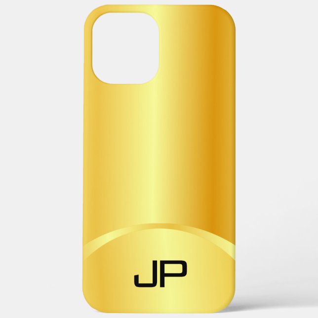 Custom Faux Gold Elegant Modern Monogrammed Case-Mate iPhone Case (Back)