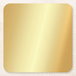 Custom Faux Gold Elegant Modern Template Blank Square Paper Coaster