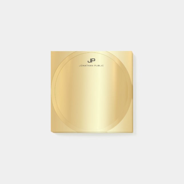 Custom Faux Gold Elegant Modern Template Trendy Post-it Notes (Front)