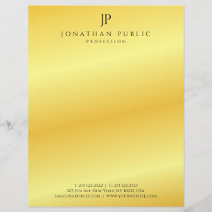 Custom Faux Gold Elegant Monogram Template Modern Letterhead
