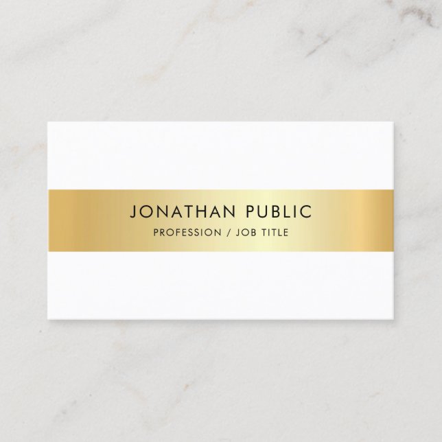 Custom Faux Gold Elegant Professional Template Business Card (Front)