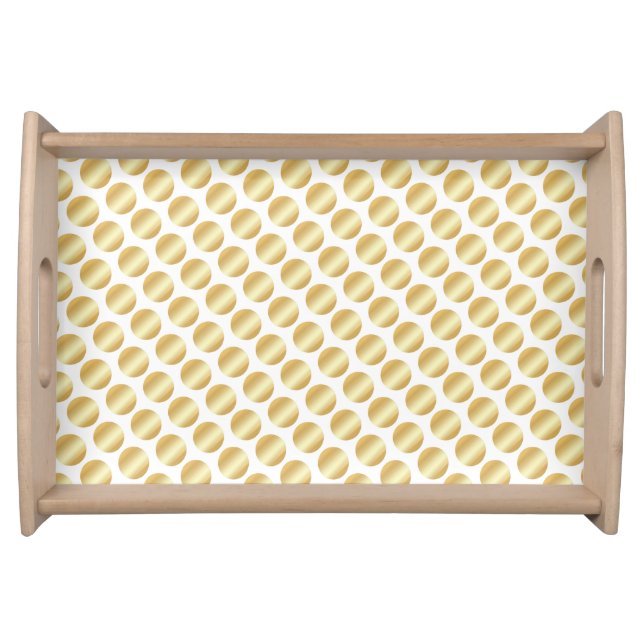 Custom Faux Gold Elegant Template Modern Trendy Serving Tray (Front)