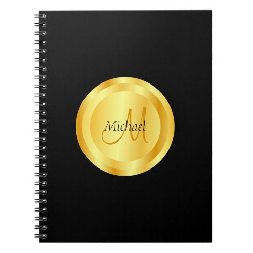 Custom Faux Gold Elegant Template Monogrammed Notebook