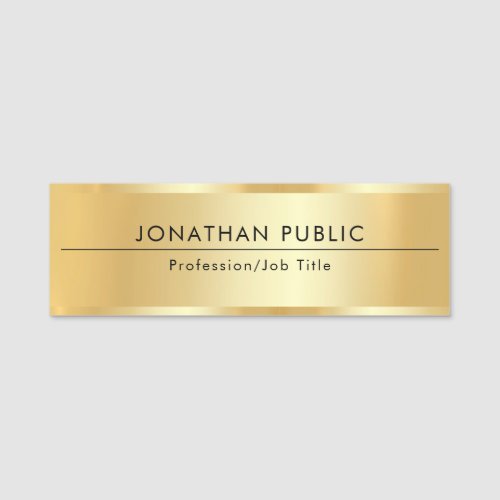 Custom Faux Gold Employee Staff Crew Team Template Name Tag
