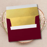 Custom Faux Gold Foil Insert BURGUNDY Red Wedding Envelope<br><div class="desc">To add an extra touch of class to your wedding invitations,  send these elegant faux gold foil envelopes with option return of address at the back of envelope.  COLOR: Burgundy,  marsala. Can be edited with your font and size.  Envelopes can be in different sizes.</div>