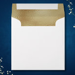 Custom Faux Gold Foil Insert White Square Wedding Envelope<br><div class="desc">A white square envelope with a faux Gold foil Lining Inside. This elegant and chic gold foil envelope is a classy way to send invitations. To add an extra touch of class to your wedding invitations, send these elegant faux gold foil envelopes with option return of address at the back...</div>