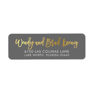 CUSTOM faux gold foil names grey gray gold ROSS Label