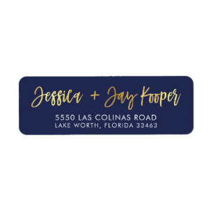 CUSTOM faux gold foil names navy + gold KOOPER Label