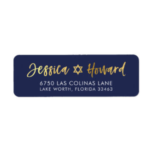 CUSTOM faux gold foil names navy + gold ZACHARY Label