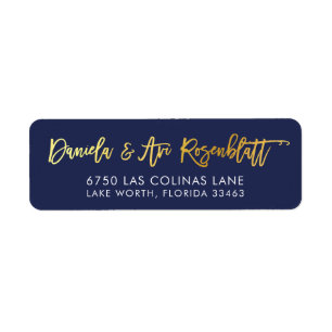 CUSTOM faux gold foil names navy + gold ZACHARY Label