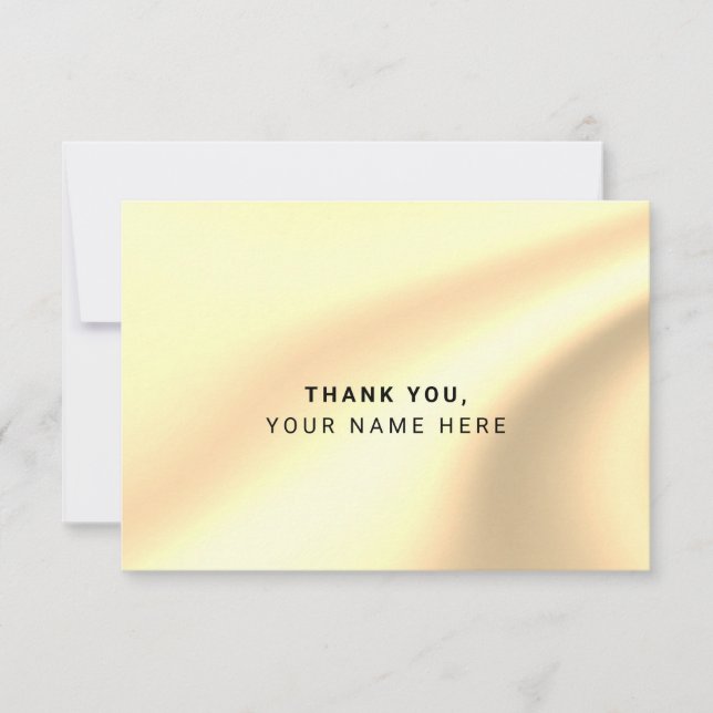 Custom Faux Gold Foil Simple Thank You Cards (Front)