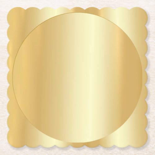 Custom Faux Gold Glamorous Blank Elegant Template Paper Coaster