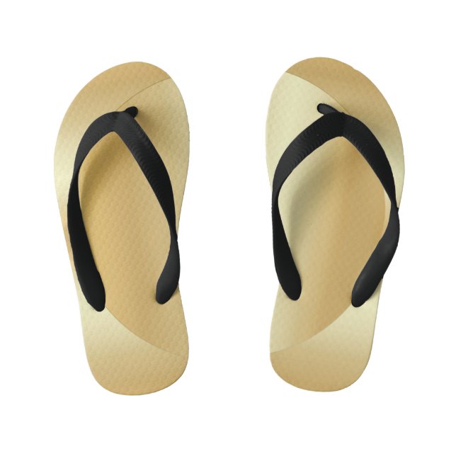 Custom Faux Gold Glamorous Modern Template Kid's Flip Flops (Footbed)