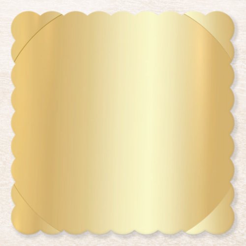 Custom Faux Gold Glamour Blank Modern Elegant Paper Coaster