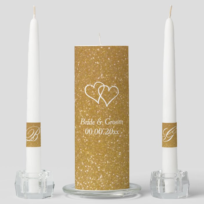 gold unity candle set