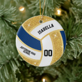 Personalized Volleyball Girl Coach Handcrafted Glitter Christmas Ornament Gift 