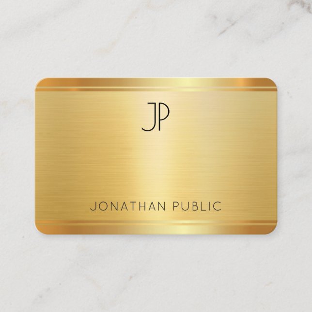 Custom Faux Gold Luxury Premium Silk Finished Business Card (Front)