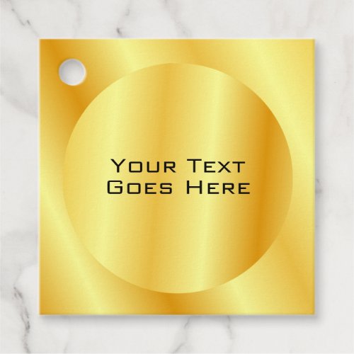 Custom Faux Gold Metallic Look Add Text Template Favor Tags