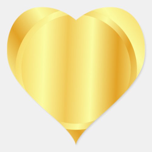 Custom Faux Gold Metallic Look Blank Template Heart Sticker