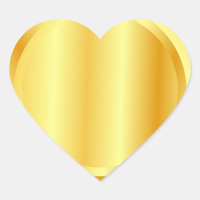 Custom Faux Gold Metallic Look Blank Template Heart Sticker (Front)