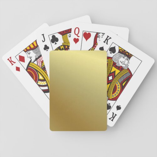 Custom Faux Gold Metallic Look Elegant Modern Poker Cards