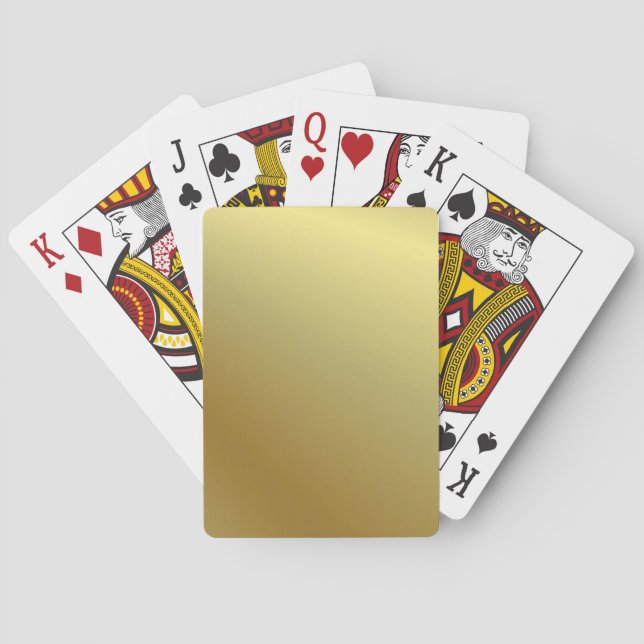 Custom Faux Gold Metallic Look Elegant Modern Poker Cards (Back)