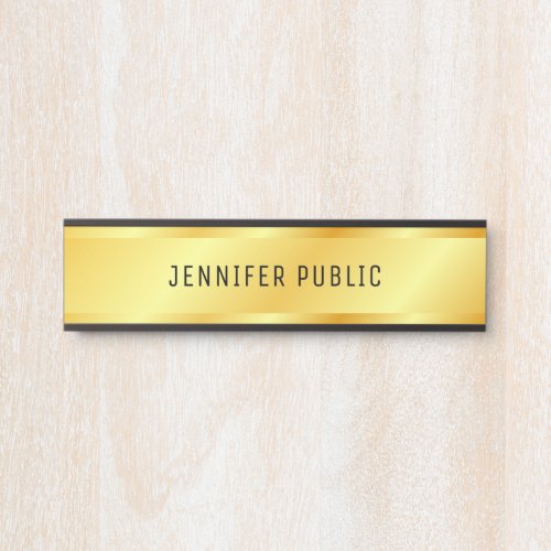 Custom Faux Gold Metallic Look Elegant Template Door Sign