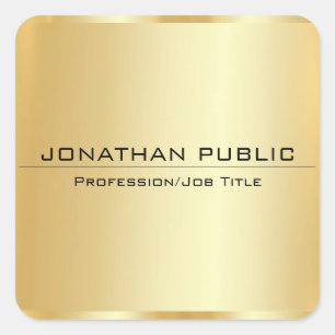 Custom Faux Gold Metallic Look Modern Elegant Glam Square Sticker