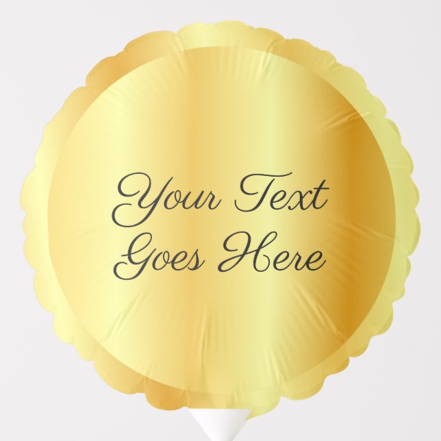 Custom Faux Gold Metallic Look Script Text Balloon (Front)