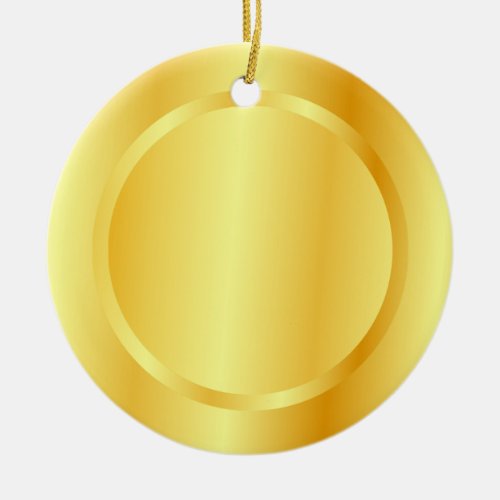 Custom Faux Gold Metallic Look Template Ceramic Ornament