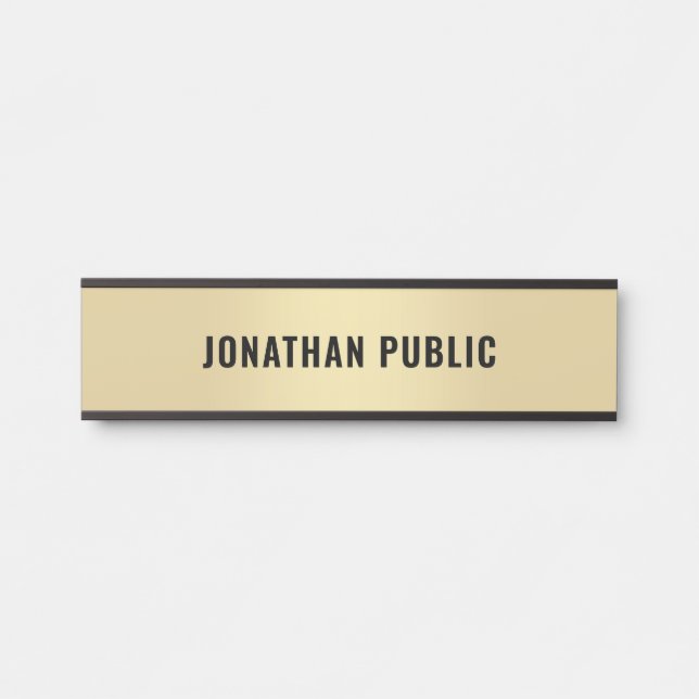 Custom Faux Gold Minimal Design Modern Trendy Door Sign (Front)