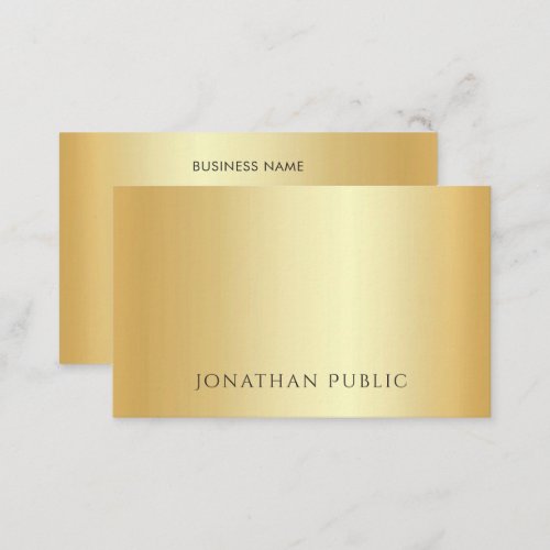 Custom Faux Gold Minimalist Template Luxury Business Card