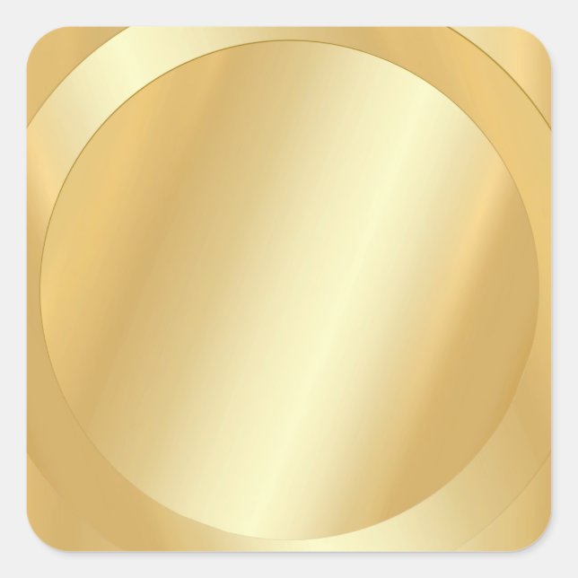 Custom Faux Gold Modern Add Your Text Blank Square Sticker (Front)