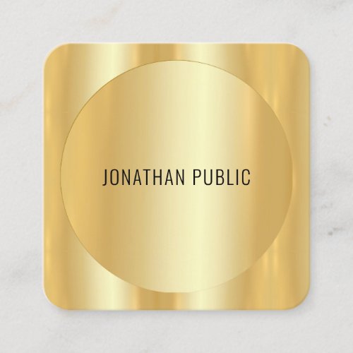 Custom Faux Gold Modern Elegant Minimalist Trendy Square Business Card
