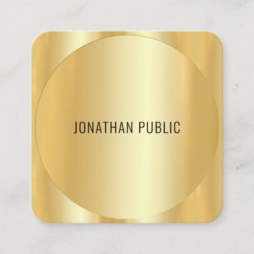 Custom Faux Gold Modern Elegant Simple Template Square Business Card