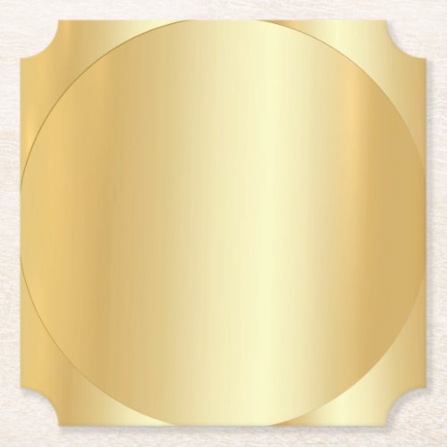 Custom Faux Gold Modern Glamorous Blank Elegant Paper Coaster