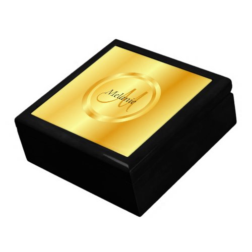 Custom Faux Gold Modern Monogram Elegant Template Gift Box