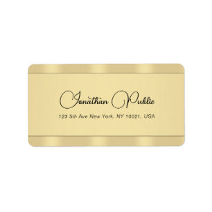 Custom Faux Gold Modern Typography Address Label