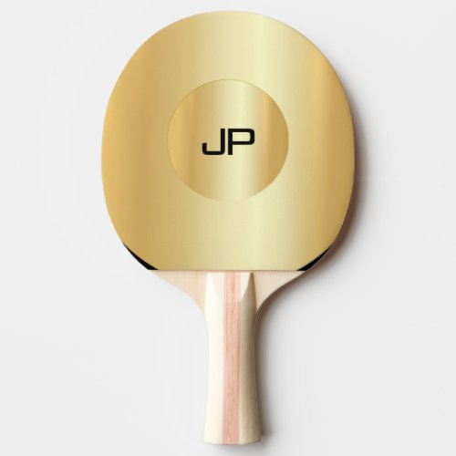 Custom Faux Gold Monogram Elegant Template Ping Pong Paddle