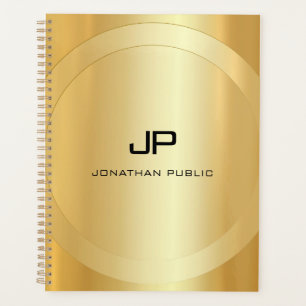 Custom Faux Gold Monogram Glamorous Template Planner