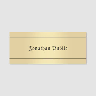 Custom Faux Gold Old Text Classic Look Template Name Tag