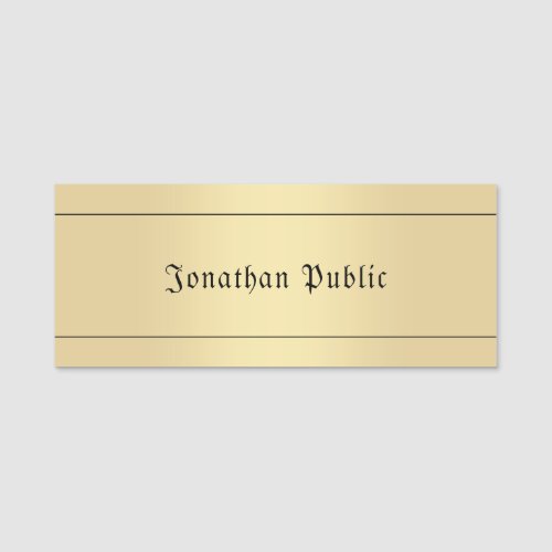 Custom Faux Gold Old Text Classic Look Template Name Tag