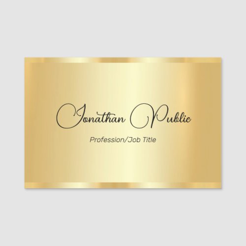 Custom Faux Gold Script Template Typography Name Name Tag
