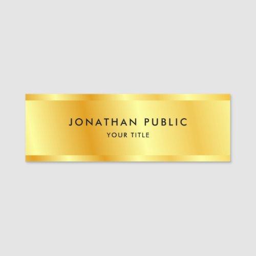 Custom Faux Gold Template Elegant Modern Trendy Name Tag